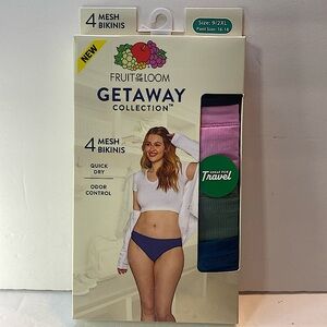 NEW FRUIT OF THE LOOM GETAWAY COLLECTION 4 MESH BIKINIS SIZE 9/2XL